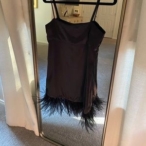 Urban Outfitters feather and satin mini dress